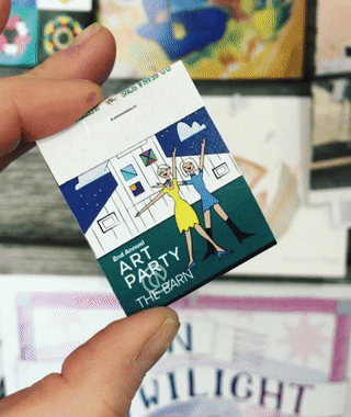 Art Party @ the Barn Matchbook Illustration